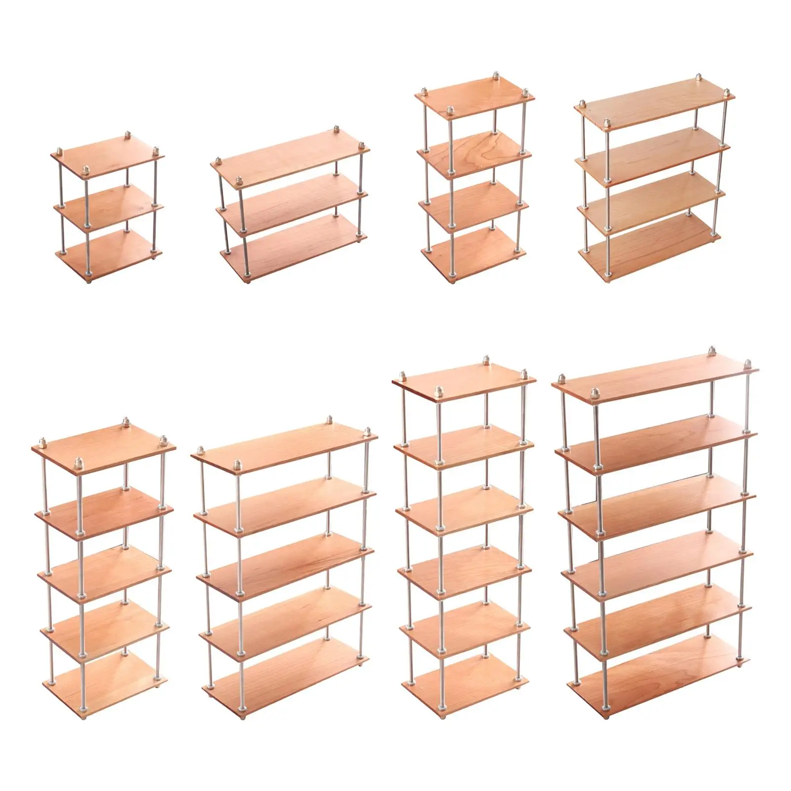 1:6 Scale Bookshelf Simulation Ornaments Wooden Multipurpose Storage Shelf for Dollhouse