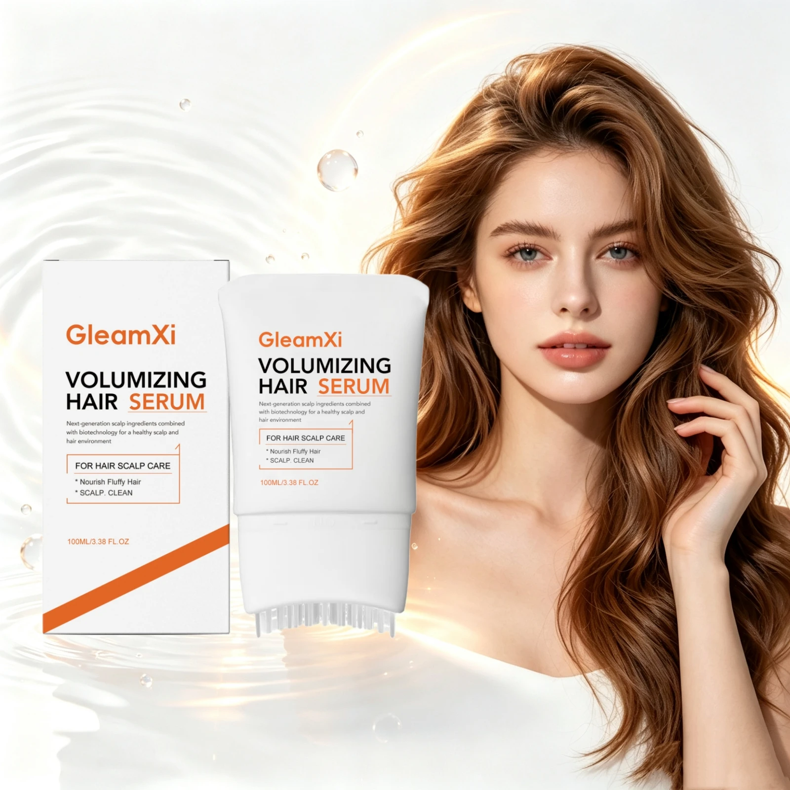 Volumizing Hair Serum With Massage Comb Fluffy Nourishing Scalp Care Fine Thin Flat Boost Volume Hair Growth Thickening Essence