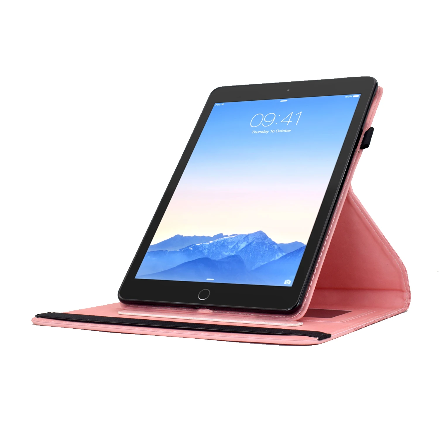 Tablet Case For iPad 9.7-inch (2018)  /  (2017)  /  Air 2  /  Air (2013) Rotating Stand Building Block Imprinted Leather Cover -