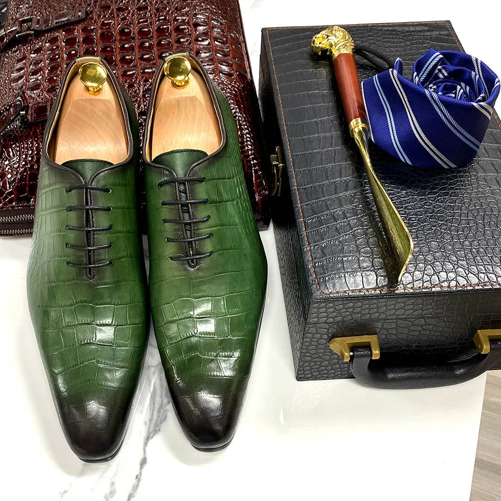 

Men Oxford Shoe Brand Hot Selling Business Crocodile Pattern Embossed Leather Suede Men's Men Casual Soft Sole Soft Leather Shoe