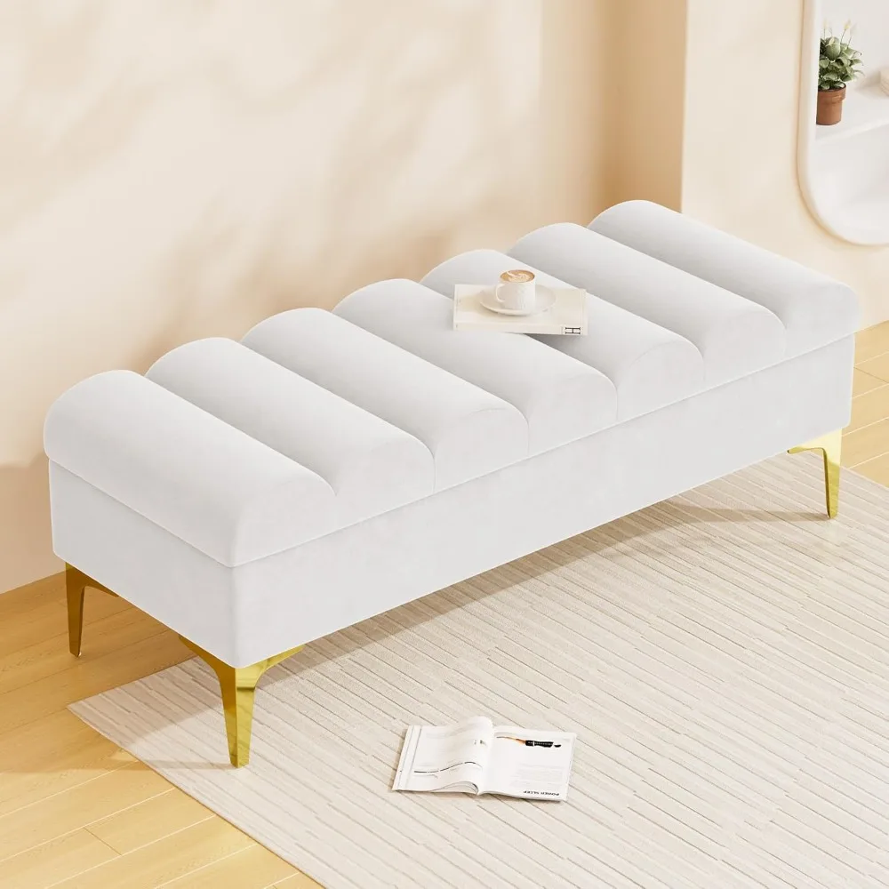 Storage Ottoman Bench for Bedroom with 420lbs Seating, 51.5