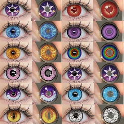 AMARA Cosplay Color Contact Lenses for Eyes Makeup Halloween Purple Lenses Yellow Contact Lenses Eye Cosmetic Anime Accessories
