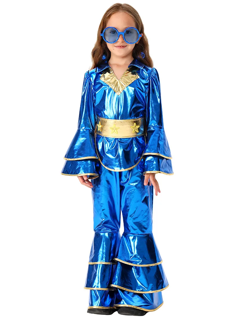 

Halloween Costume Party, Children's Dress Up, Disco Blue Suit , Kindergarten Stage Performance