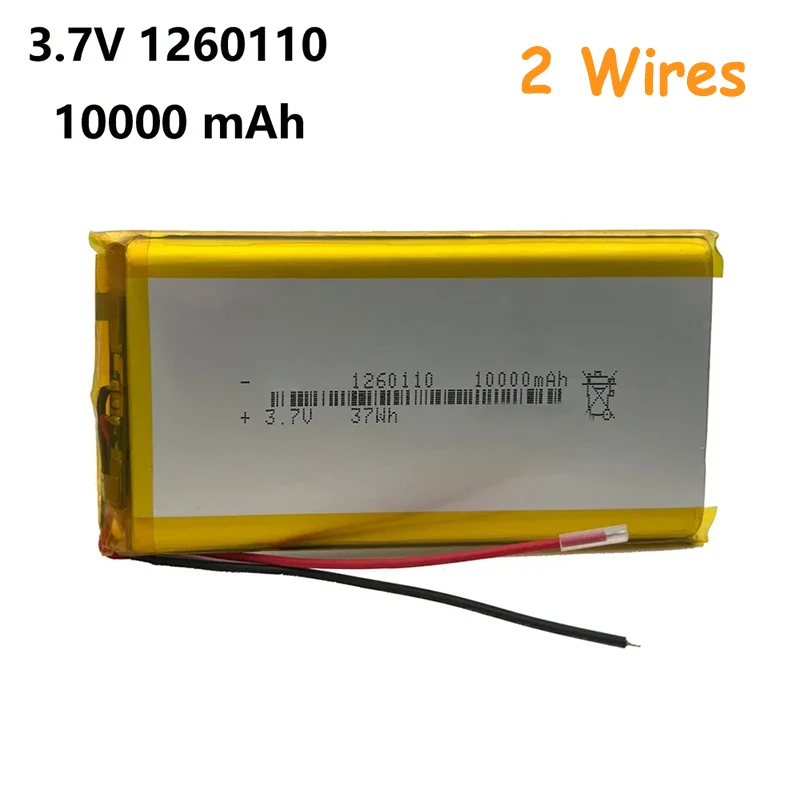 3.7V 10000mAh 1260110 Polymer Lithium Battery Use for Power Bank GPS 100% Real Capacity