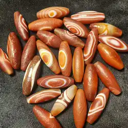 10pcs/lot Red Agate Natural Eye Beads with Wrapped Ribbons Amulet DIY Beads Men's&Women's  Bracelets Pendants Necklaces