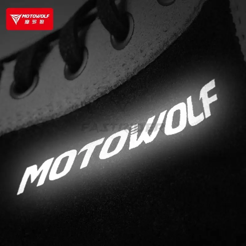 MOTOWOLF الجلود دراجة نارية أحذية الرجال المضادة للانزلاق وحيد الكاحل الحرس تنفس عدم الانزلاق المضادة للسقوط عاكسة دراجة نارية الأحذية