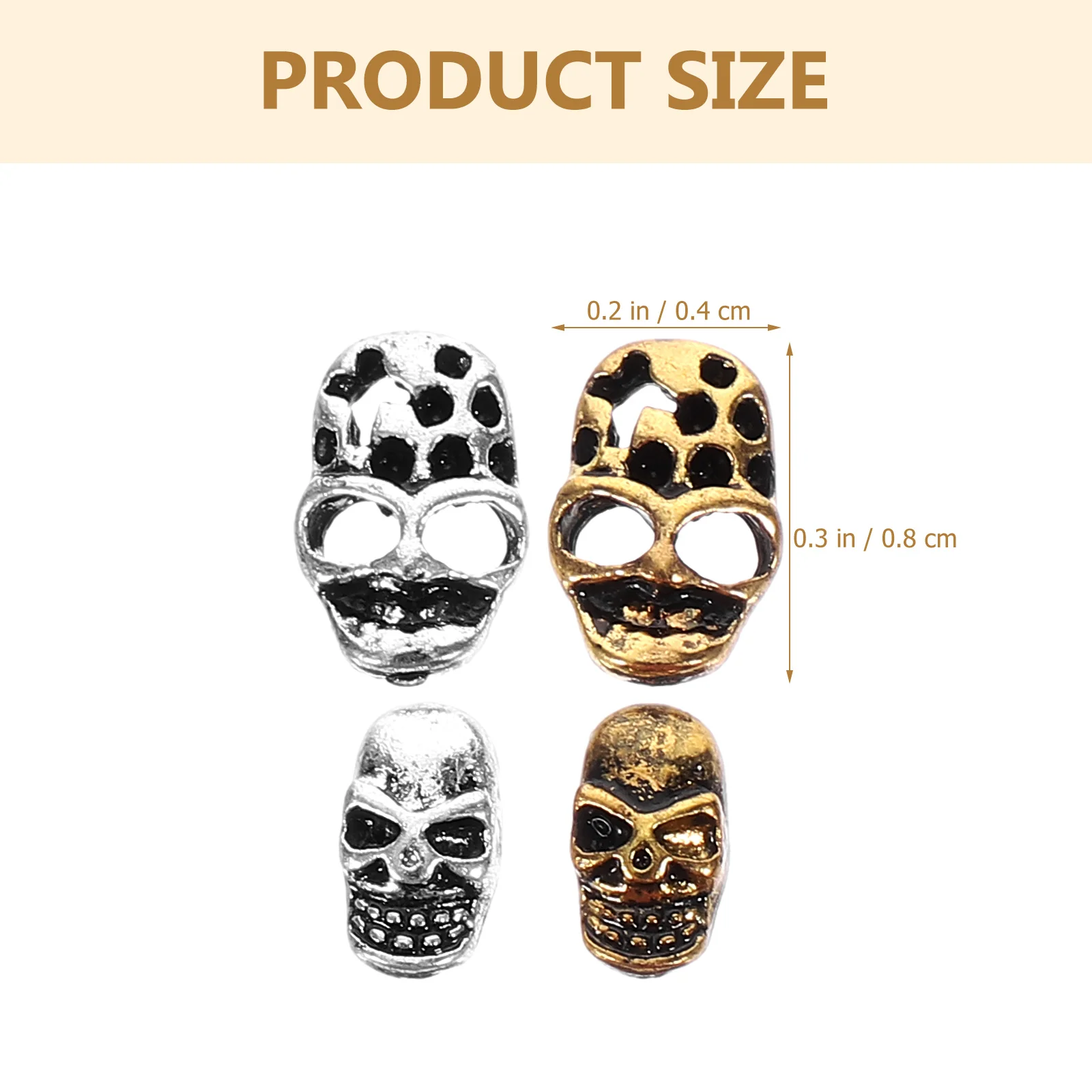 40 Pcs Halloween Skull Metal Nail Accessories Decor Manicure Decors Charms Grimace Alloy DIY Ornament Gothic