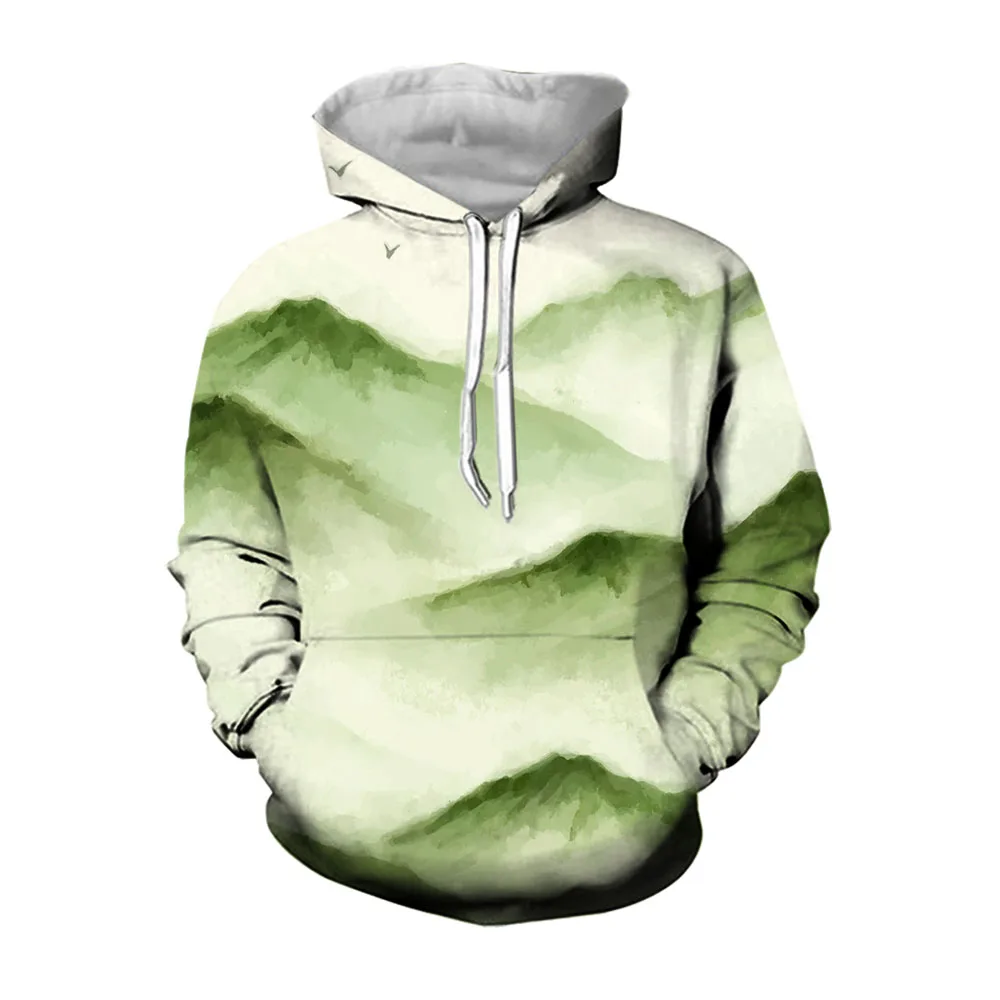 Jumeast 3D Mountain Landscape Hoodies For Men  Natural Scenery Pattern Spring And Autumn Casual Fashion Hoodie Streetwear Coats