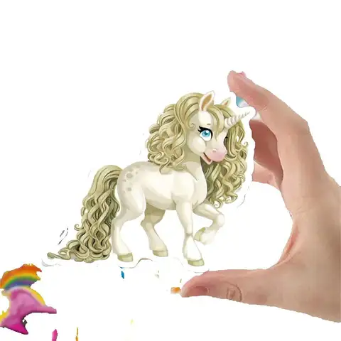 50PCS My little foal rainbow horse cartoon cute personality decorative doodle waterproof sticker cup helmet