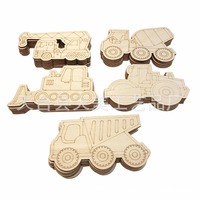 15PCS Unfinished Wood Monster Truck Cutouts Crafts Truck Party Game Favors Vehicles to Paint Wooden Truck Hanging Ornaments