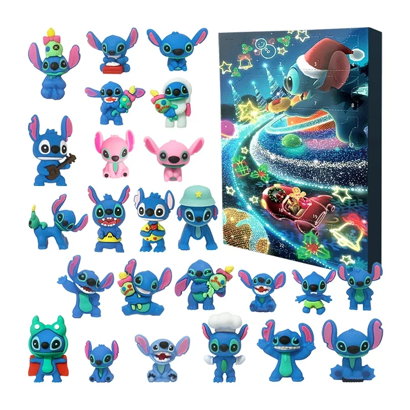 Stitch Advent Calendar Gift Box Anime Random Figure Model Dolls Christmas Ornament 24 Day Countdown Collectibles Children's Toys