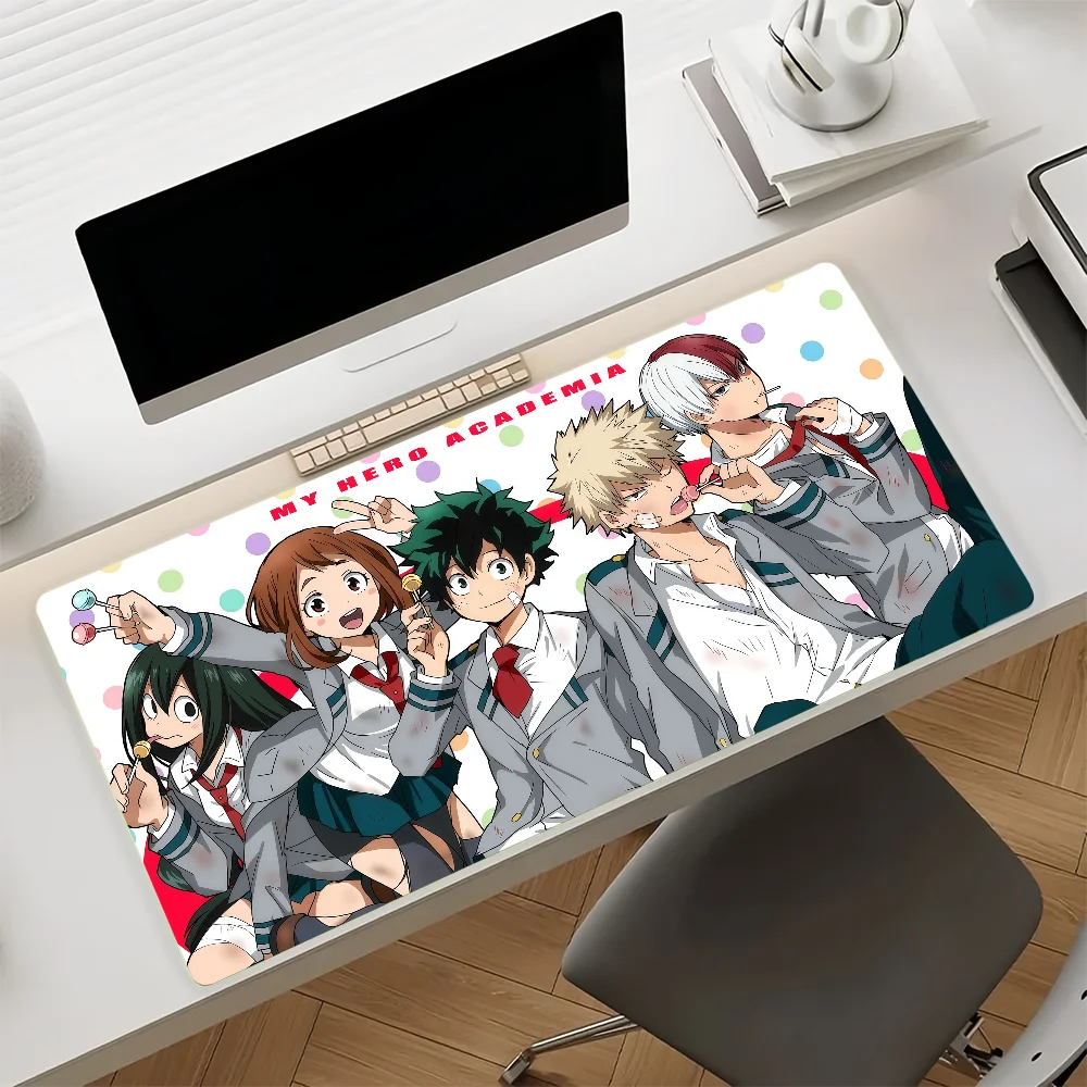Anime My H-hero Academia Mouse Pad Anti Slip Rubber Edge Locked Thickened Laptop Gaming Desk Mat