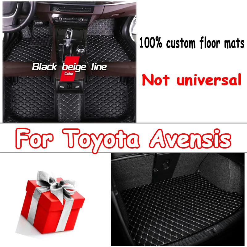 Floor Mat For Toyota Avensis Wagon T270 2009~2018 Anti-dirt Car Mats Luxury Leather Mat Tapets Para Carro Carpet Car Accessories