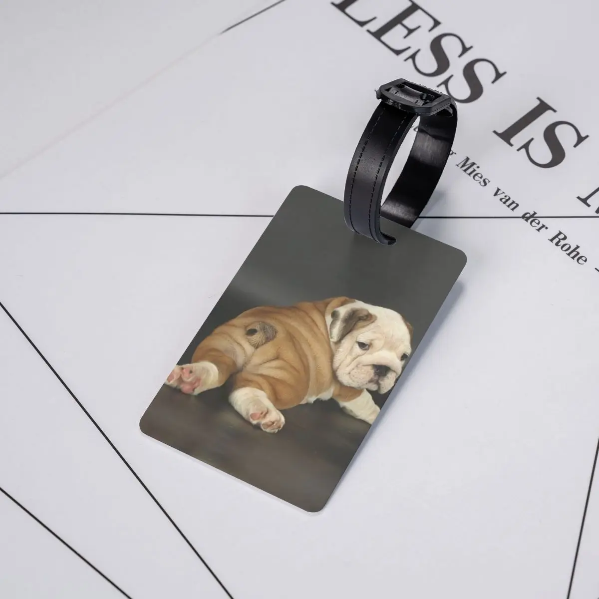 Bulldog Inglês Bagagem Tag, Mala de Viagem, Amante britânico Pet Dog, Privacidade Cover, Rótulo De Identificação, Bonito