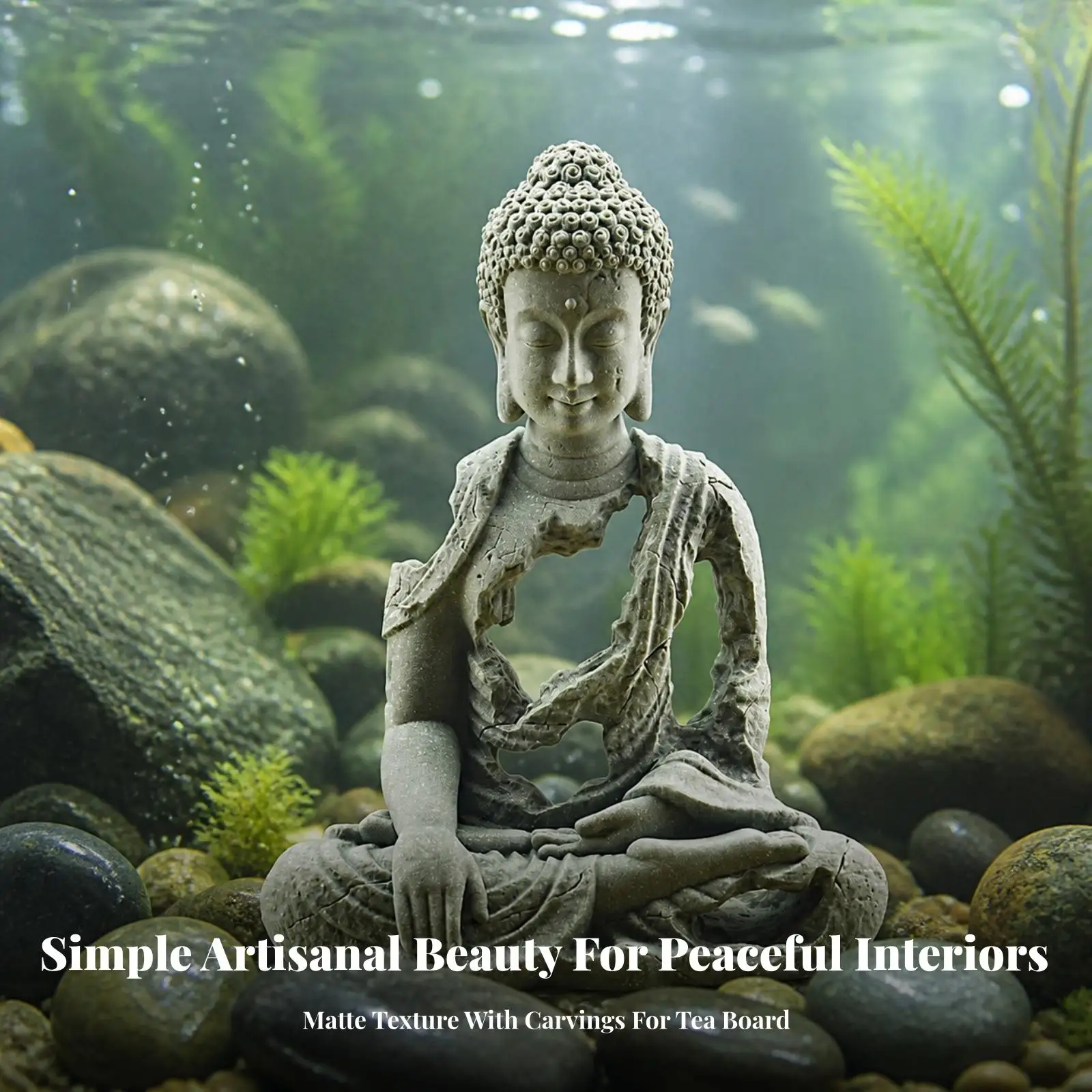 Hollowed-out Buddha Statue with Openwork Cutouts Meditative Seated Buddha