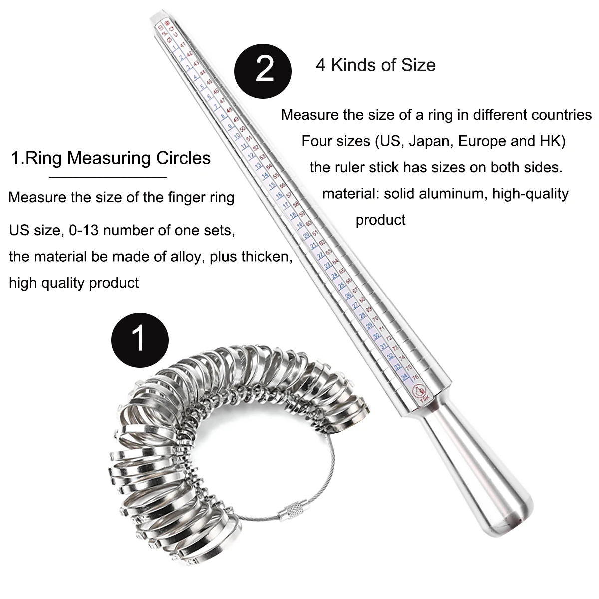 Professional Measuring Gauge Finger Ring Stick Sizer UK/US Official British/American For DIY Fashion Jewelry Measuring Tools Set