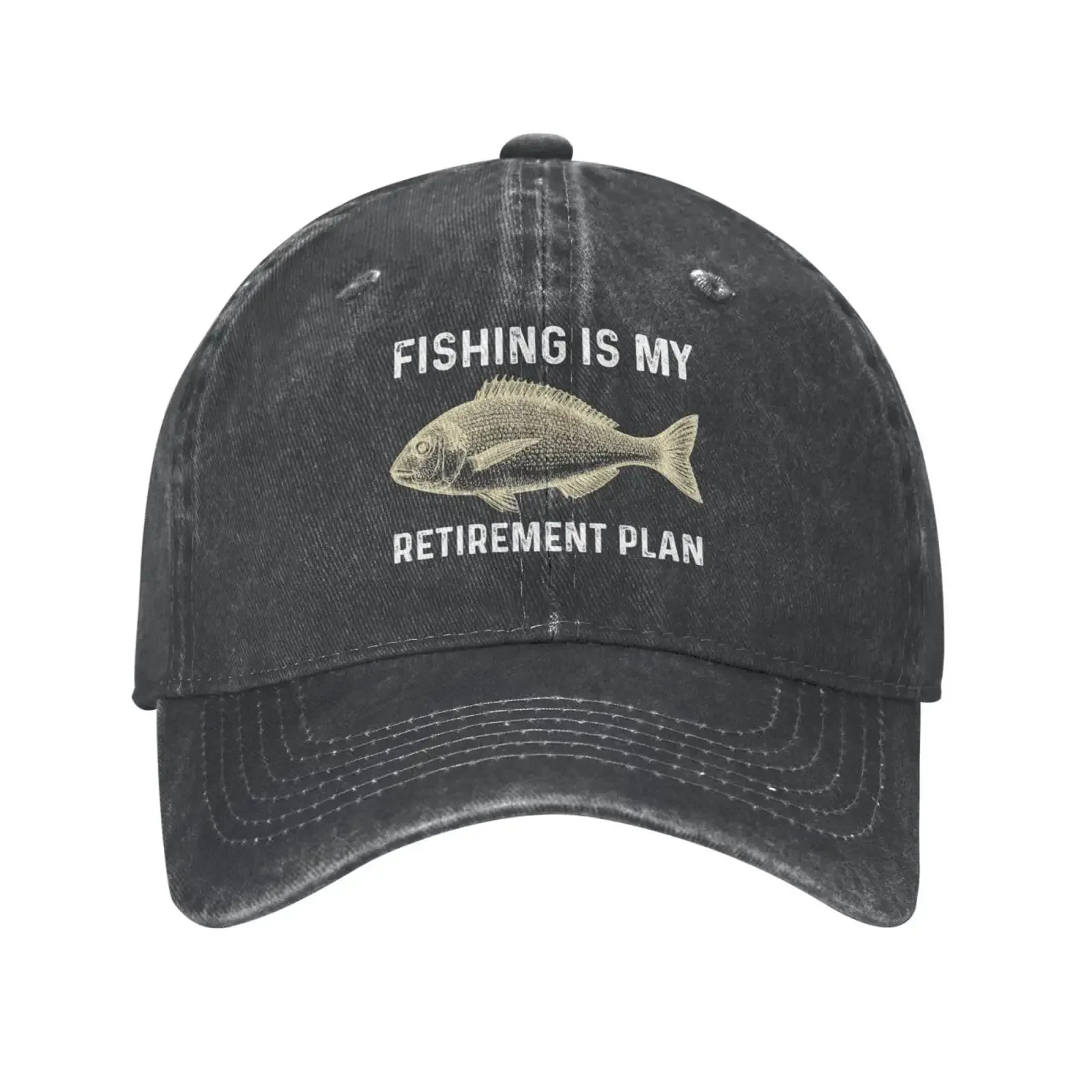 Fishing Is My Retirement Plan Hat for Women Baseball Hats with Design Hats Black