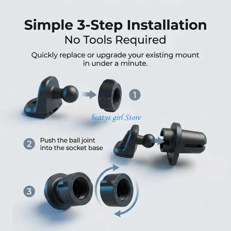 C7AB Phone Mount Replacement Nut Set, 5 Pack 17mm Holder Repair Use