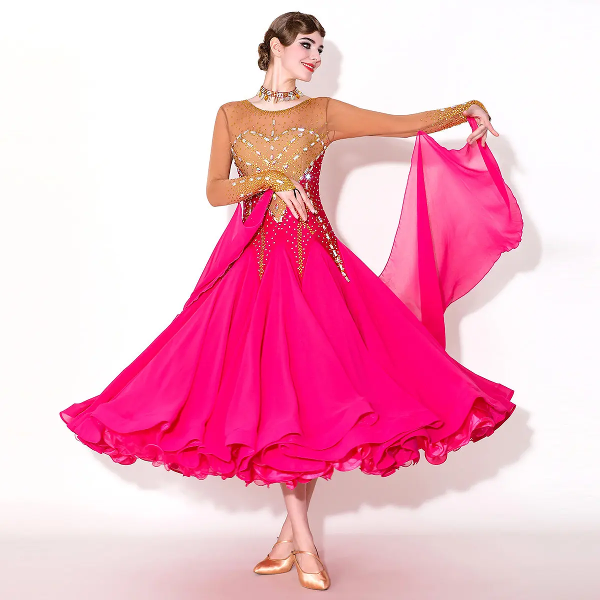 

2026 Woman New Modern Dance Dress National Standard Dance Ballroom Dance Waltz Dress My927