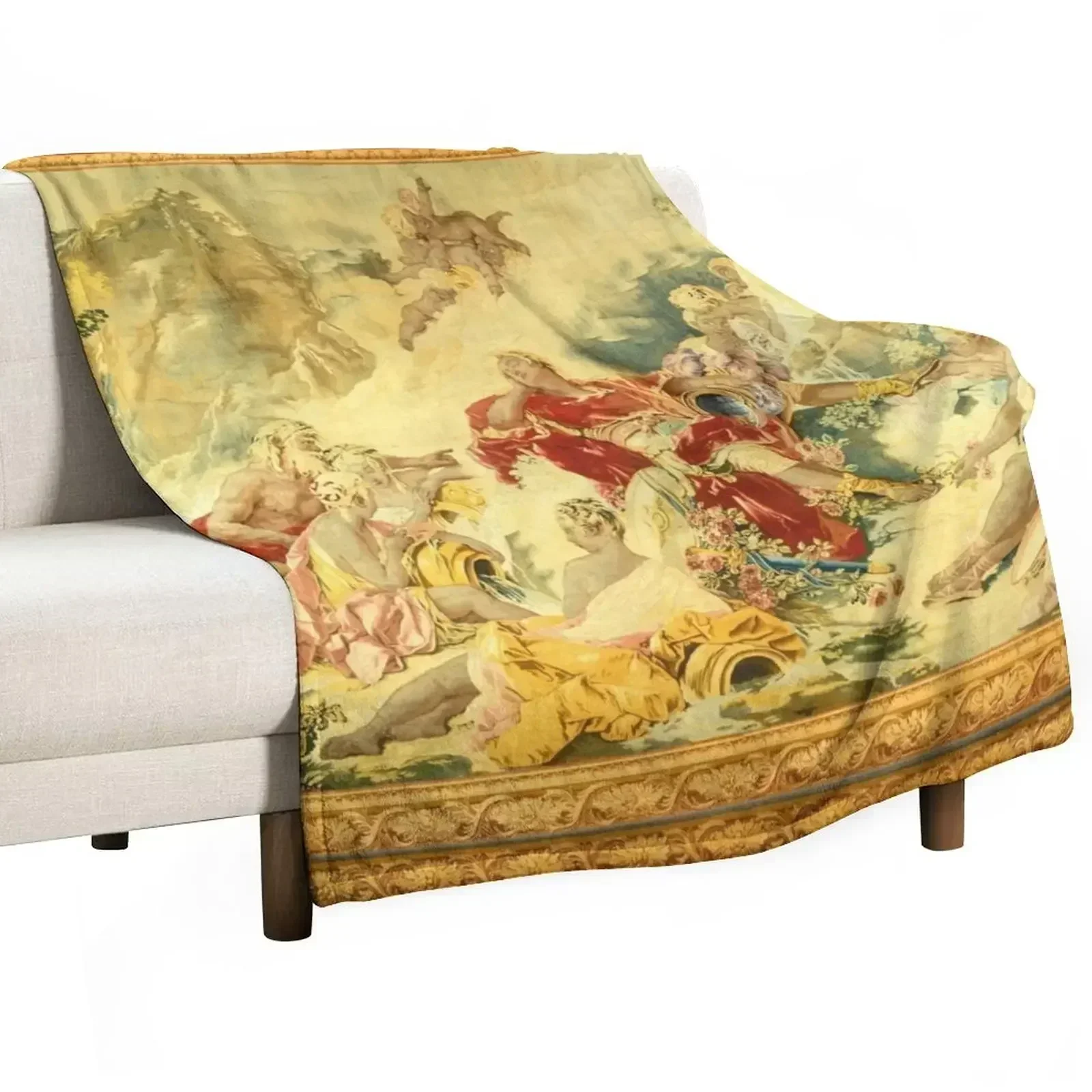 

DREAM OF RINALDO Antique Mythological French Tapestry Throw Blanket All Season Soft Lightweight Blanket for Home