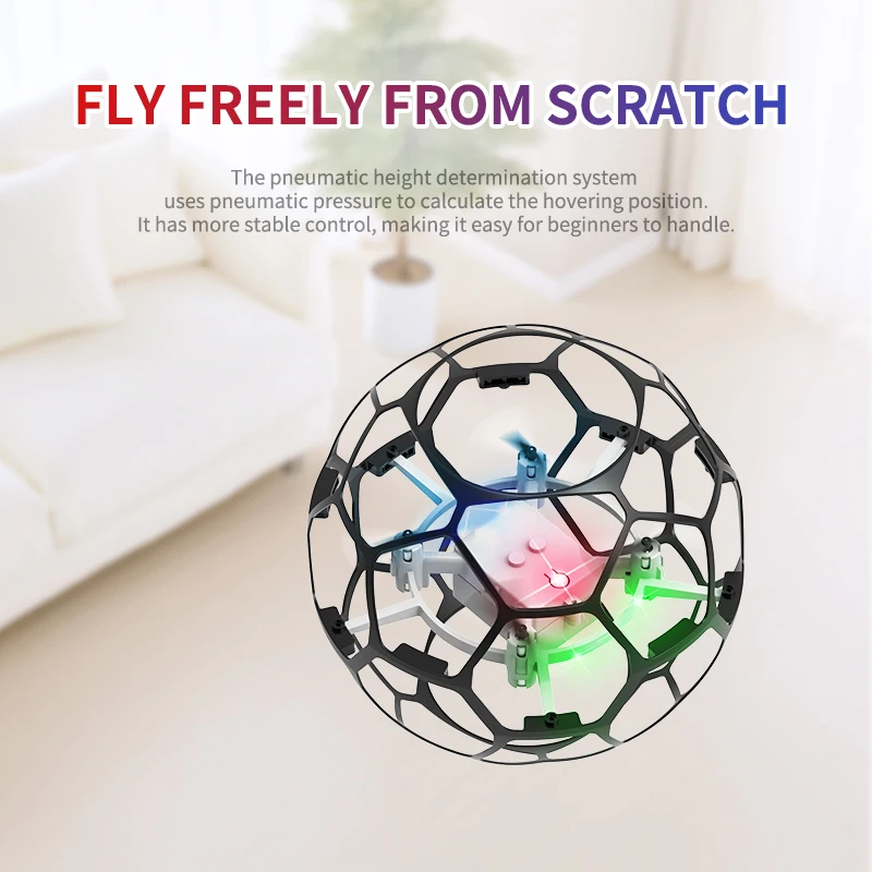 DWI 2.4G six-axis gyroscope football aircraft brushless children's teaching special flight competitive football MINI RC drone
