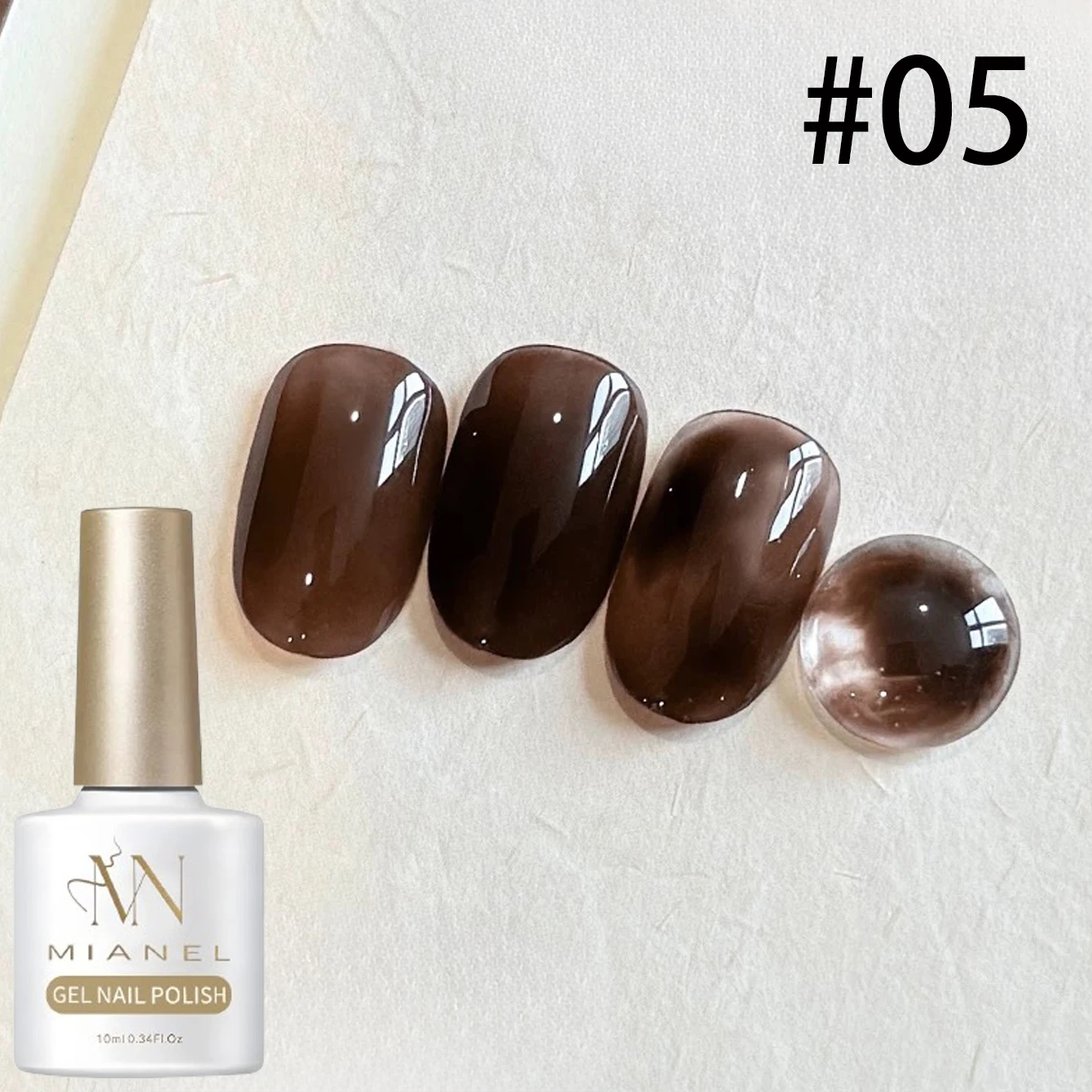 MIANEL 10ML Herbst-Nagel-Tintenfarbe Jelly Gel Nagellack 2026 Neu Maillard Schildpatt-Amber Gel-Lack Schwarze Nägel 1-8 Stück – Detail 9