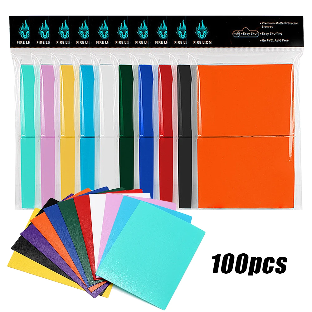 

100 шт. матовых защитных пакетов для карт стандартного размера 66x91 мм для коллекционных карточных игр, таро, настольных игр, магических карт, PKM