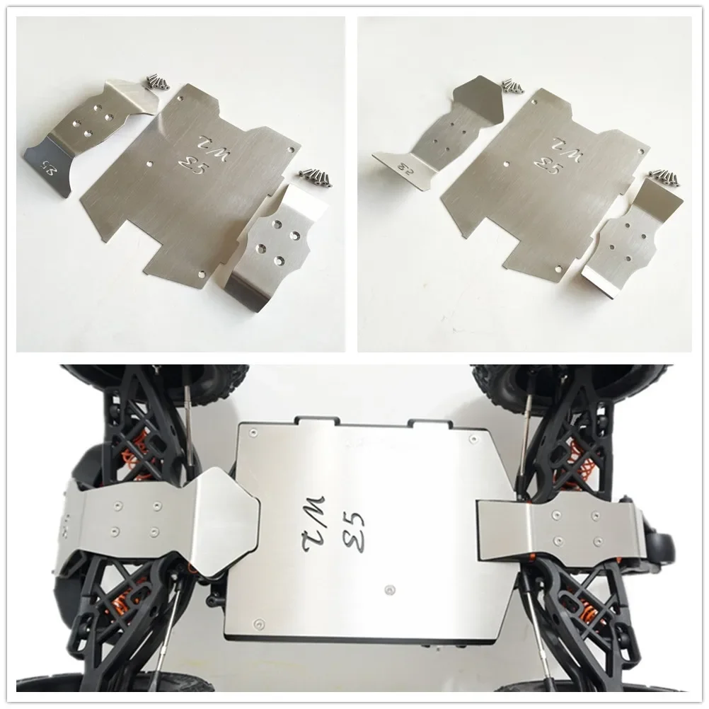 

3pcs Stainless Steel Chassis Protector Guard Armor Skid Plate For 1/10 RC Team Magic TM E5