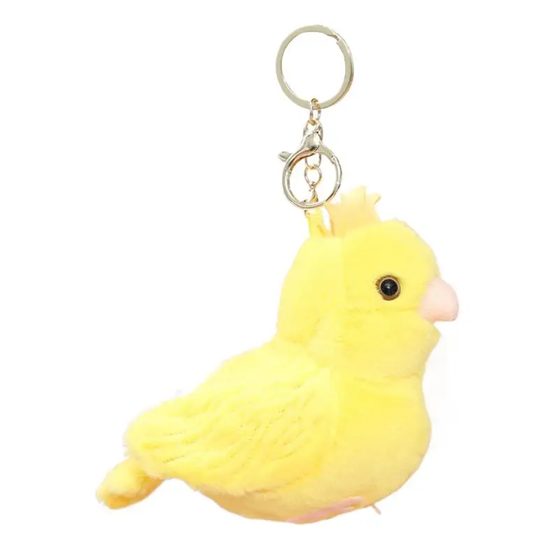 Plush Parrot Keychain Cute Plush Cartoon Parrot Hand Bag Charm Backpack Keyrings Cute Plush Bag Charm Multifunctional Cute Anime