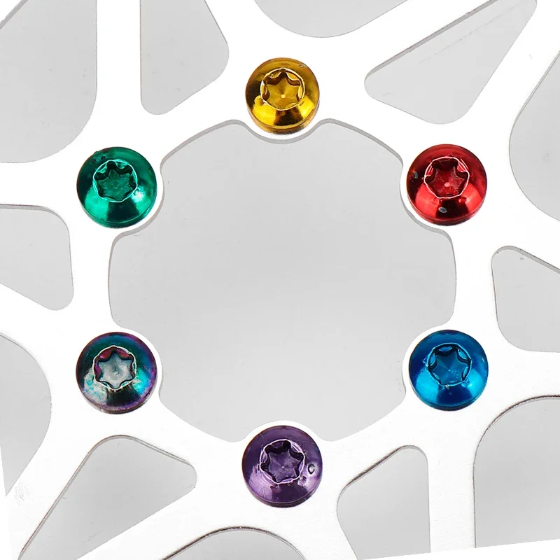 Tornillos de disco de freno para bicicleta de montaña, piezas de 12 piezas, Rotor de colores, accesorios de fijación, T25, M5 x 9MM