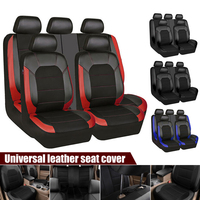 4Pcs/9Pcs Car Seat Cover Universal PU Leather Car Seat Cushion Front And Rear Seat Full Protection Seat Pad For Cars Trucks Vans