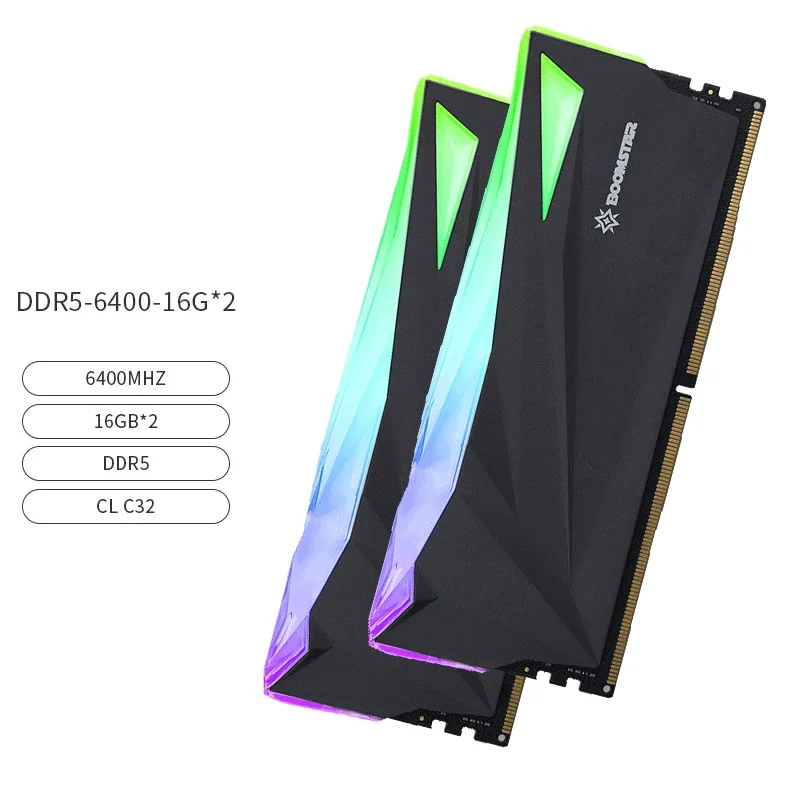 Top Quality 2pcs Set Black Desktop Gaming Memory RAM DDR5 16GB 6400MHz Memory Card PC DDR5 Ram Memory