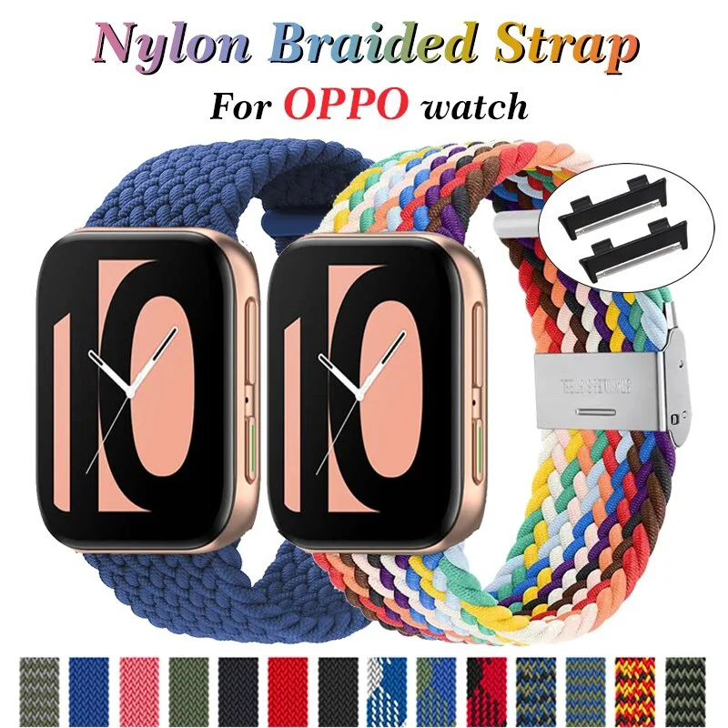 Nylon Braided Solo Loop For Oppo Watch 41mm 46mm Breathable  Band For OPPO Watches Bracelet Accessories Replacement