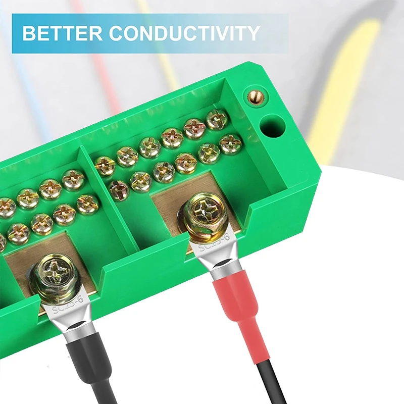 220Pcs Bare Ring Terminals Lug Tinned Copper Tube Lug Seal Battery Wire Connectors Cable Crimped SC4-SC25-A20R