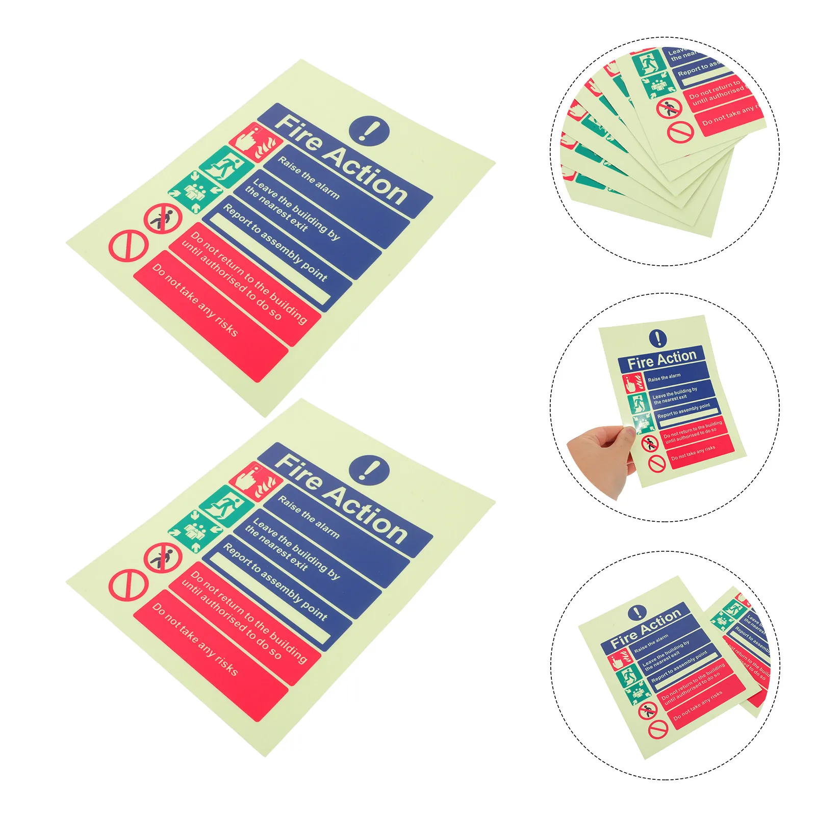 

6Pcs Night Action Sticker 15x20cm Removable Waterproof Safety Notice for Building Industrial Commercial Public Spaces