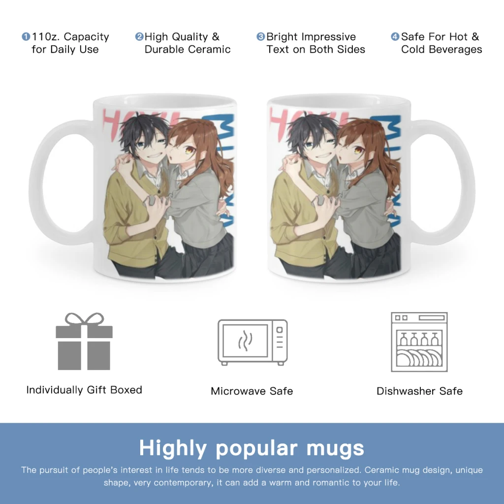 

Horimiya Anime Free shipping 11OZ Coffee Mug Beer Mugs Tea Milk Cup For coffee Lovers Surprised Gift