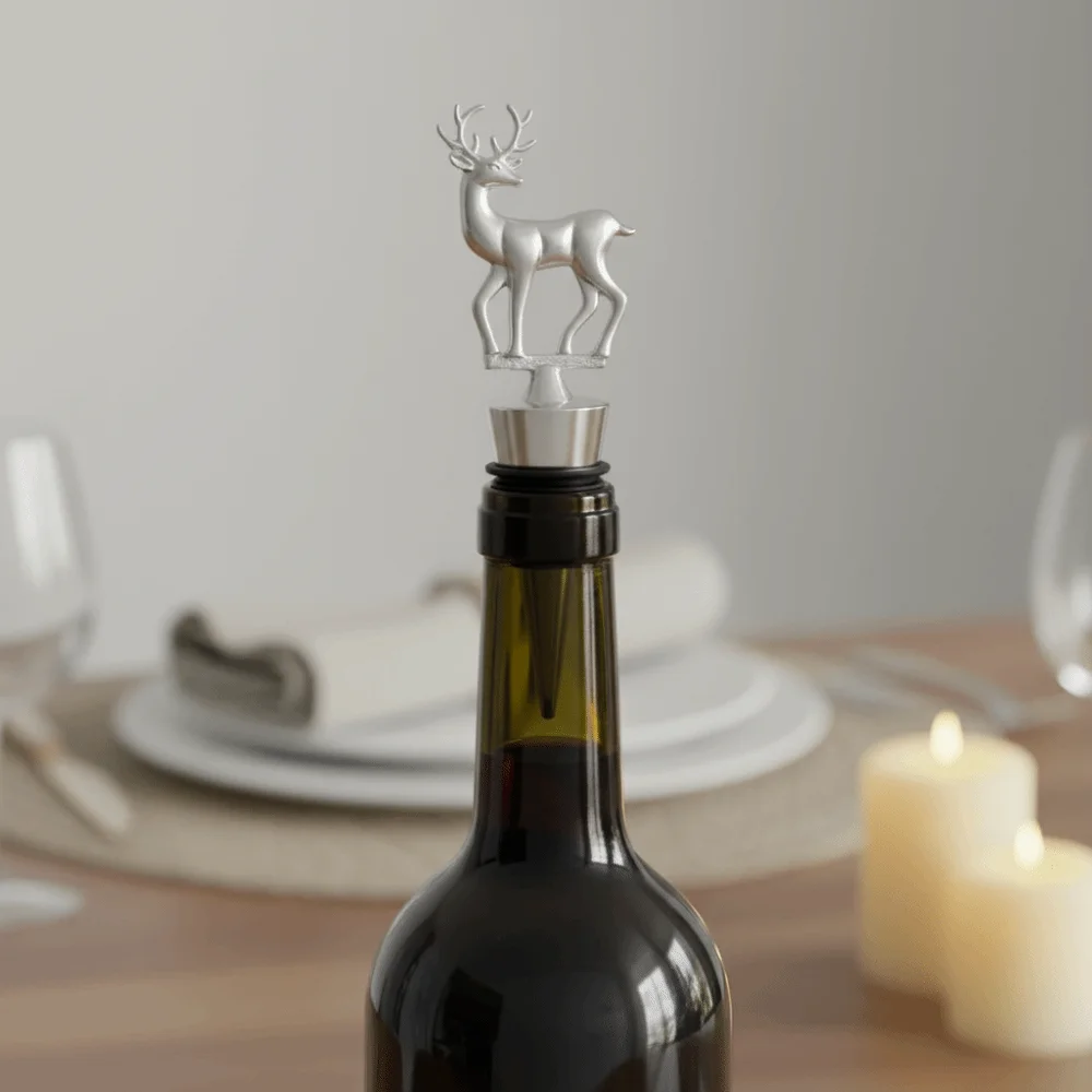 Deer Snowflake Tree Shape Christmas Wine Stopper Sealed Gold/Silver Wine Preserver Cap Zinc Alloy Decorative Wine Cork