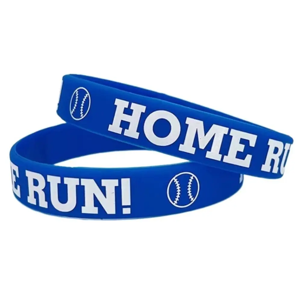 10PCS Home Run Baseball Silicone Bracelet Play Ball Stylish Softball Silicone Bracelet Flat Printed Durable Sports Bracelets