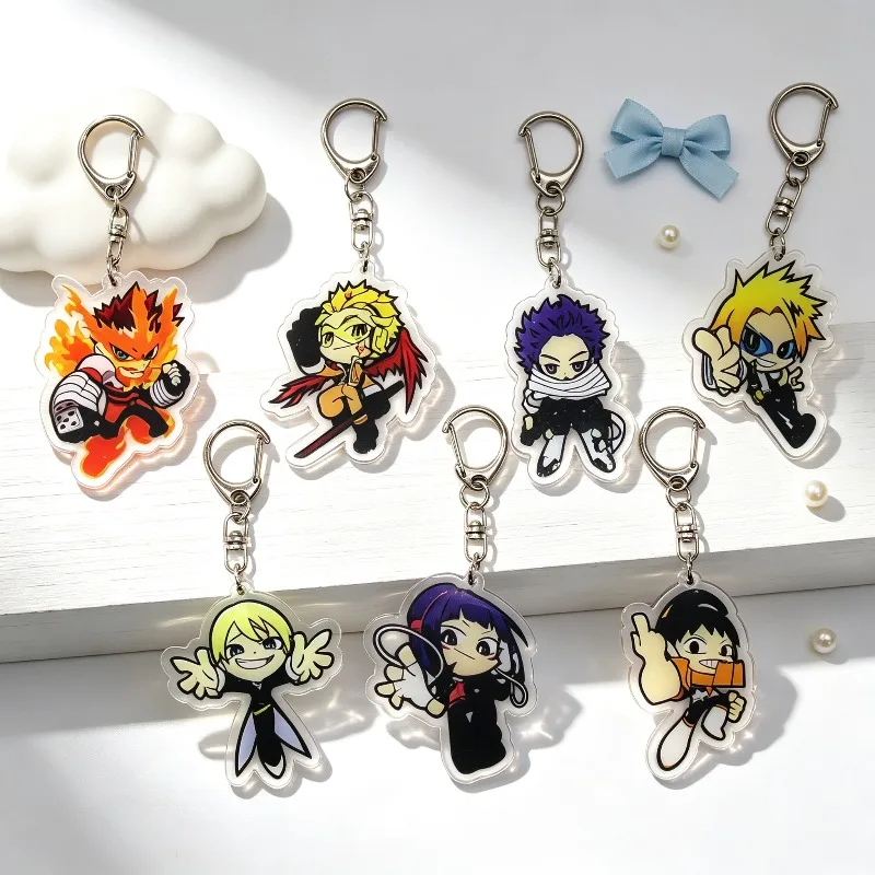 7-teiliges Set Anime-Schlüsselanhänger My Hero Academia Acryl-Schlüsselanhänger Izuku Bakugo Katsuki Anhänger Zubehör Niedliche Cartoon-Geschenke Großhandel – Detail 3
