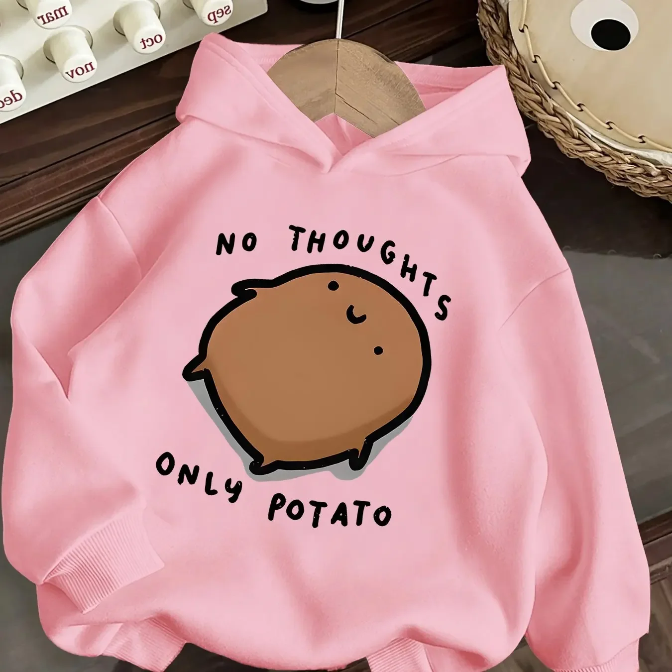 Kids Funny Duck Hoodie Cute Cartoon Graphic Print Girls Boys Pullover Sweatshirt SLAY Letter Long Sleeve Hooded Top Casual