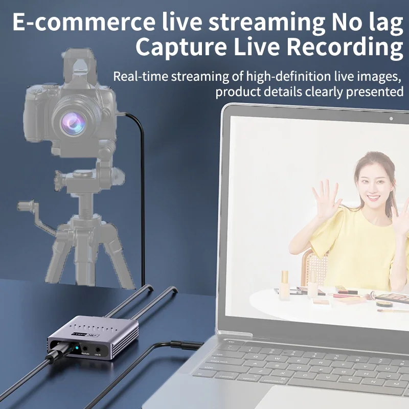 بطاقة التقاط فيديو HDMI 4K USB 3.0، مسجل ألعاب 1080P للبث المباشر OBS
