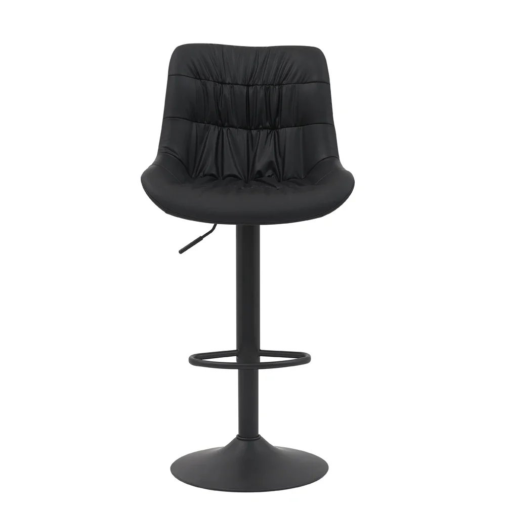 

For New Style Adjustable Swivel Hydraulic Gas Lift Black Leather Bar High Chairs Counter Height Island Bar Chair for Kitchen
