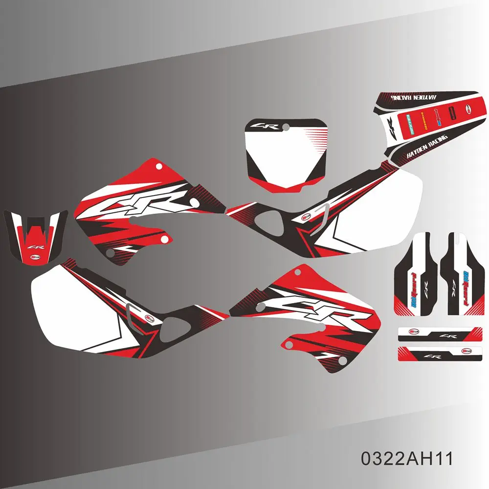For Honda CR125 CR 125 1998 1999 CR250 CR 250 1997 1998 1999 Full Graphics Decals Stickers Motorcycle Background Custom Number