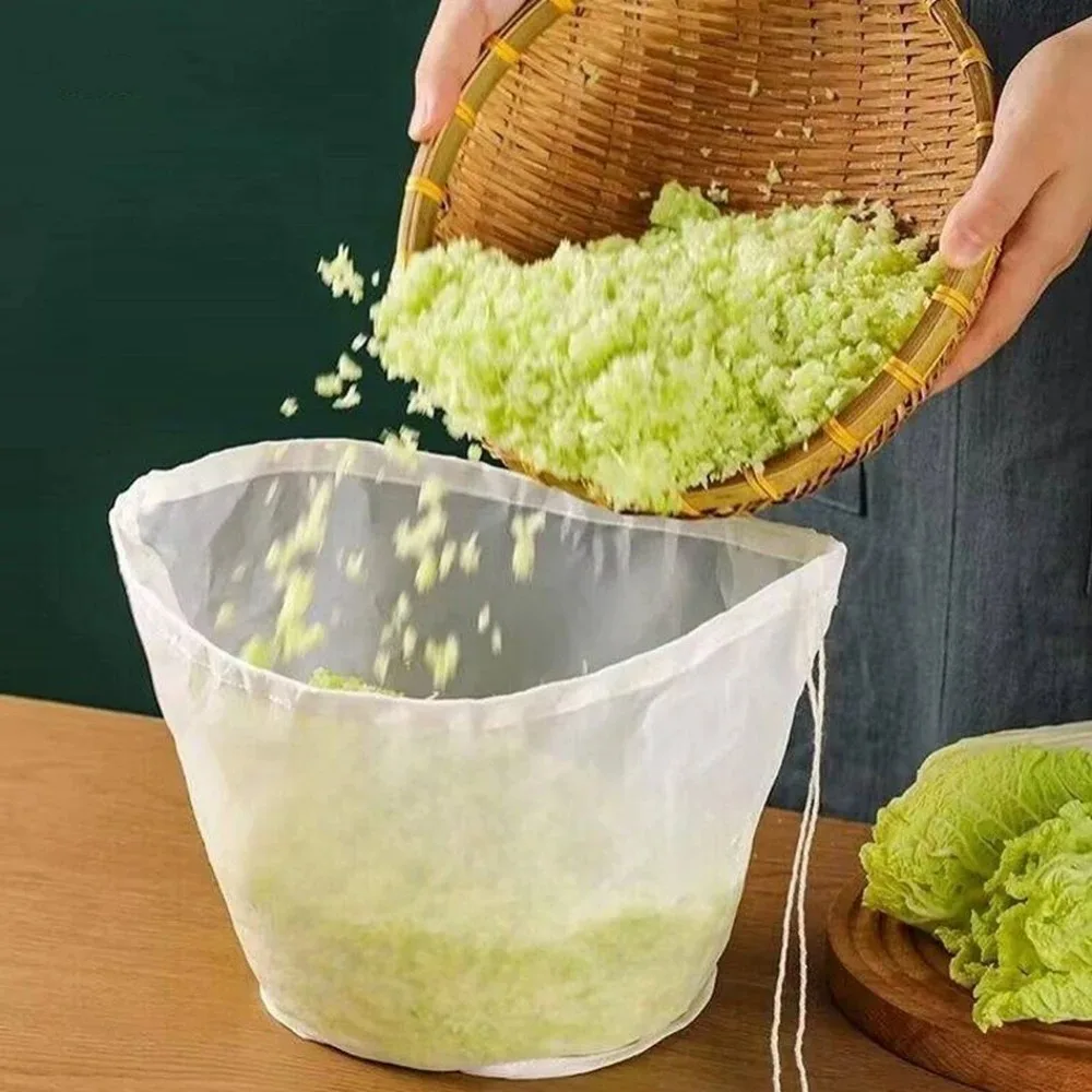 New Bowl Shape Kitchen Food Filter Net Drawstring Anti-blocking Nylon Filter Bags Reusable Easy to Clean Food Dehydrat Strainer