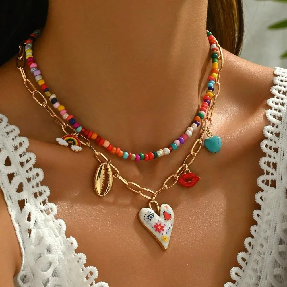handmade drop charm necklace