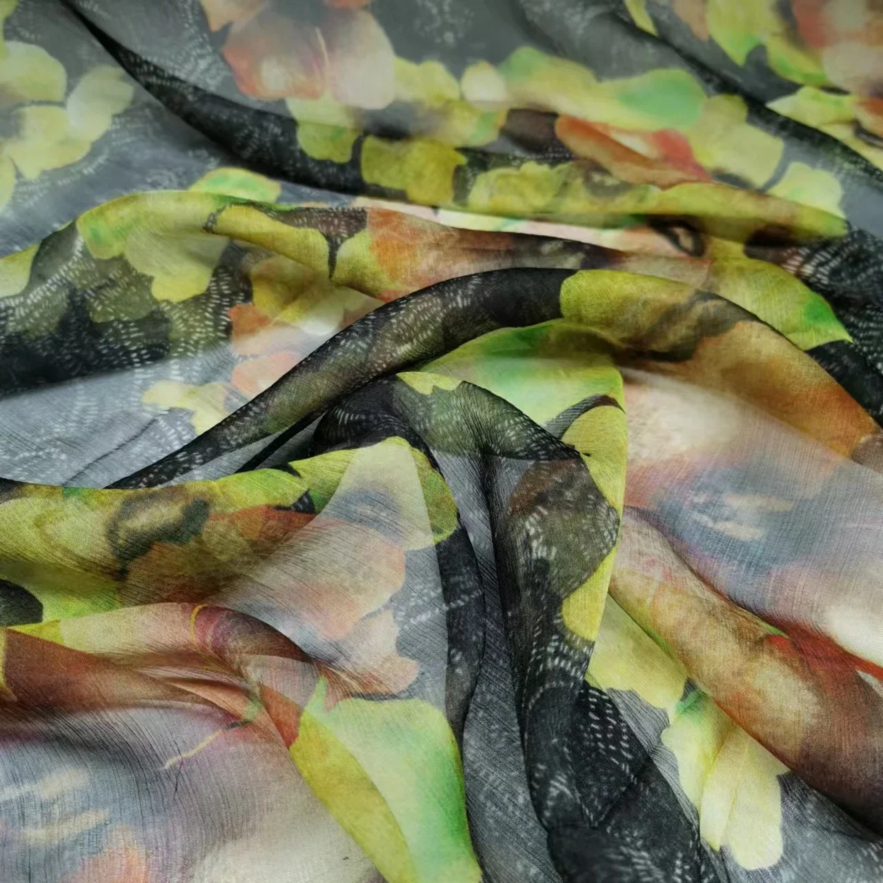 On Sale Summer Pure Silk Crepe Soft Big Flower Breathable DIY Tissue