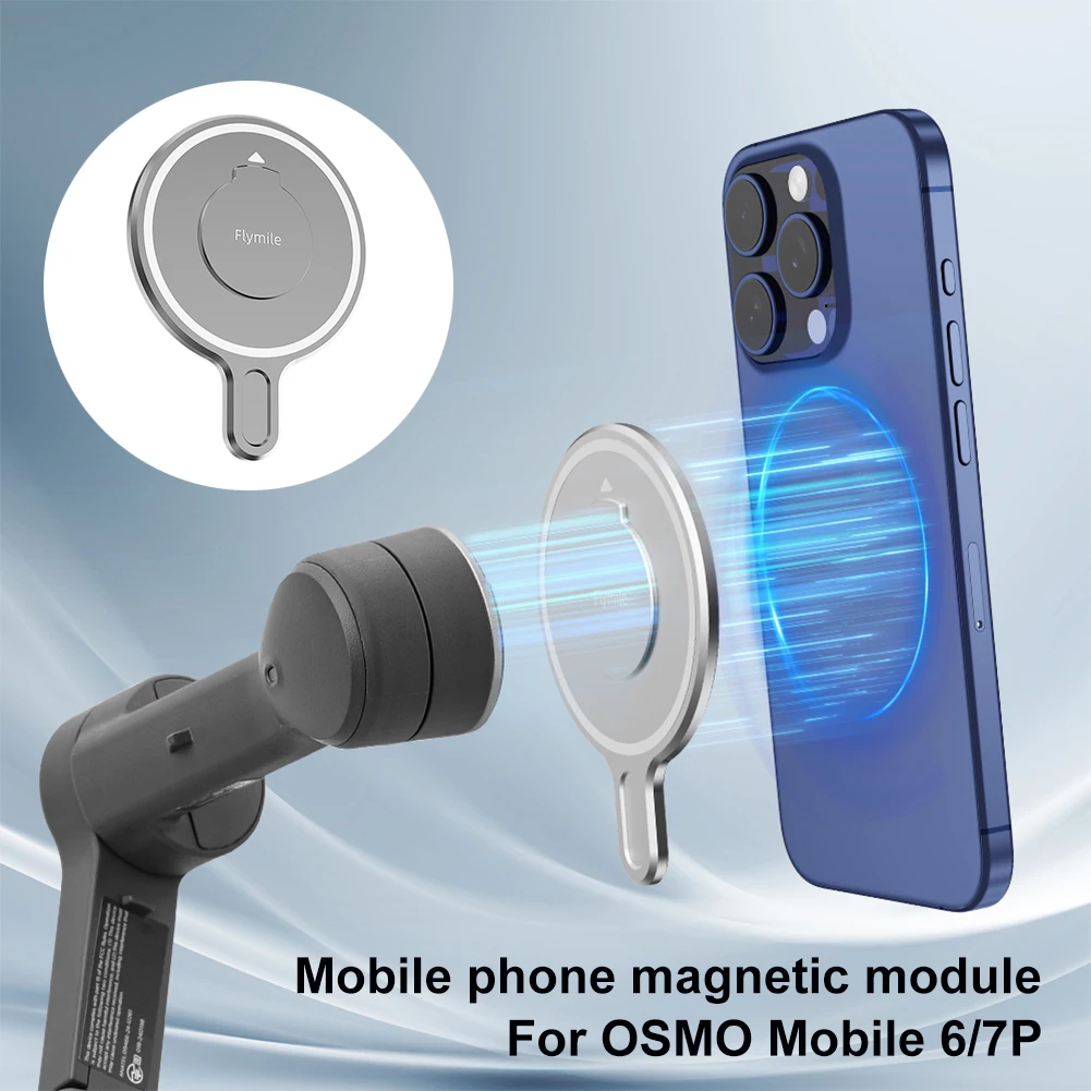 Adaptador magnético para estabilizador de cardán de teléfono inteligente DJI OM6/7P para MagSafe iPhone 16 15 14 13 12 Pro Max a OSMO Mobile 7P 6