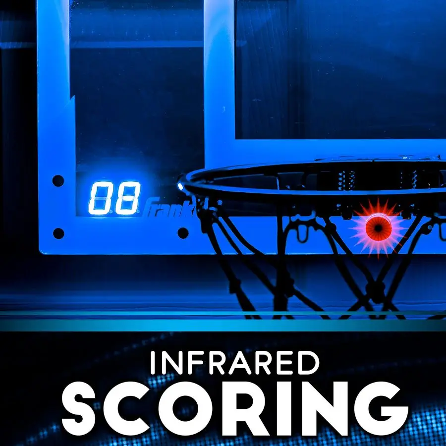 

Over The Door Indoor LED Basketball HoopsSteel Rim Mini BasketIncludes Ball and PumpLight Up Backboard