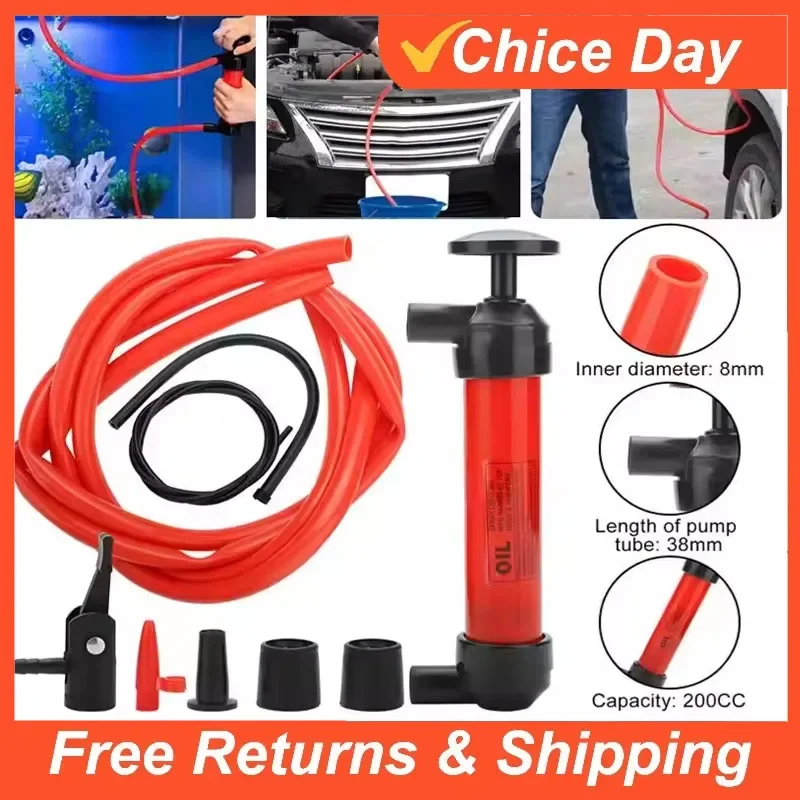 

High Quality Inflatable Tube Hose Liquid Petrol Gas Transfer Car Accessories Portable Manual Pump Oil Siphon Hand Suction Amagi
