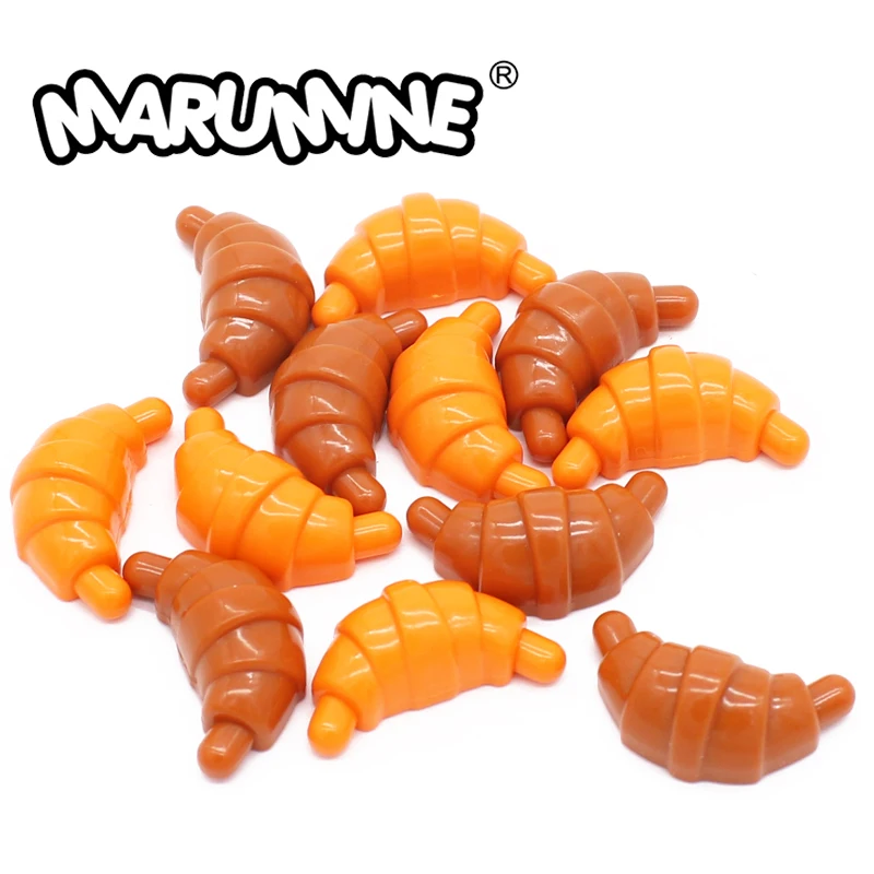 Marumine MOC Mini Food 33125 Croissant City Friends Accessories Assemble Particle Classic Building Blocks Kit Replaceable Part